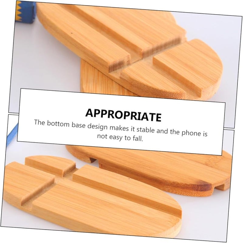 Natural Bamboo Phone Stand Multi Function Holder For Smartphone Tablet Desk Office - Image 2